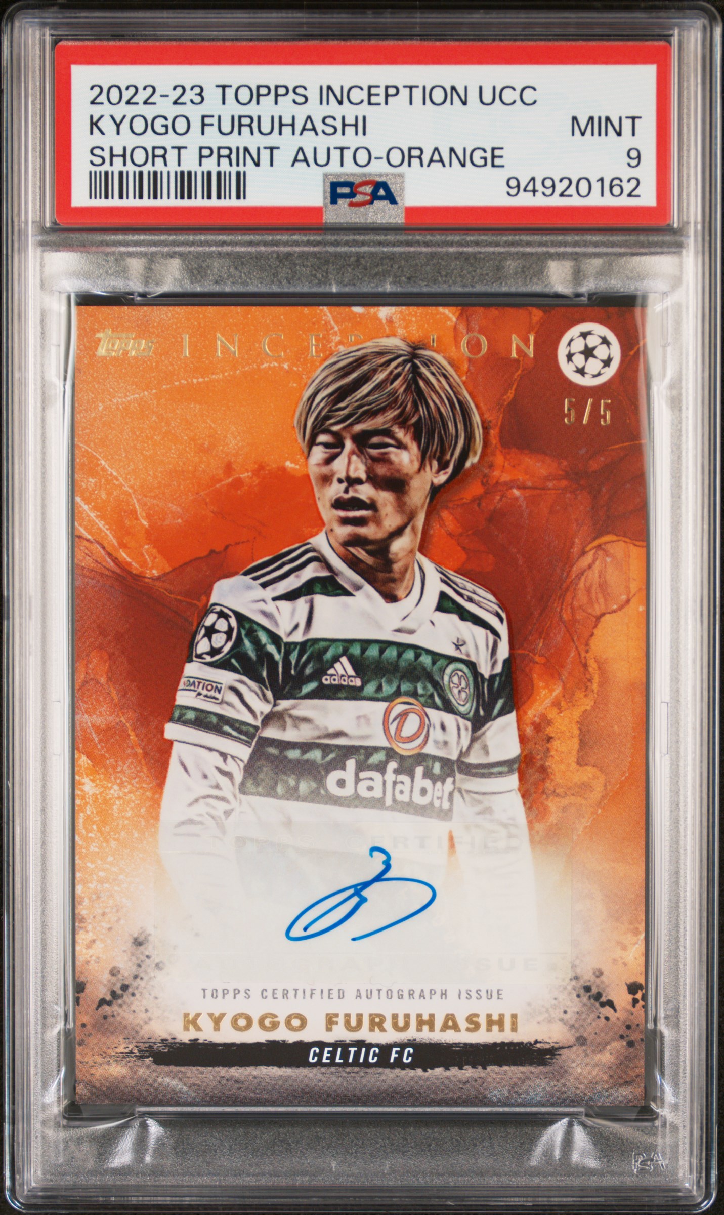 Kyogo Furuhashi 2022-23 Inception UCC Short Print Orange /5