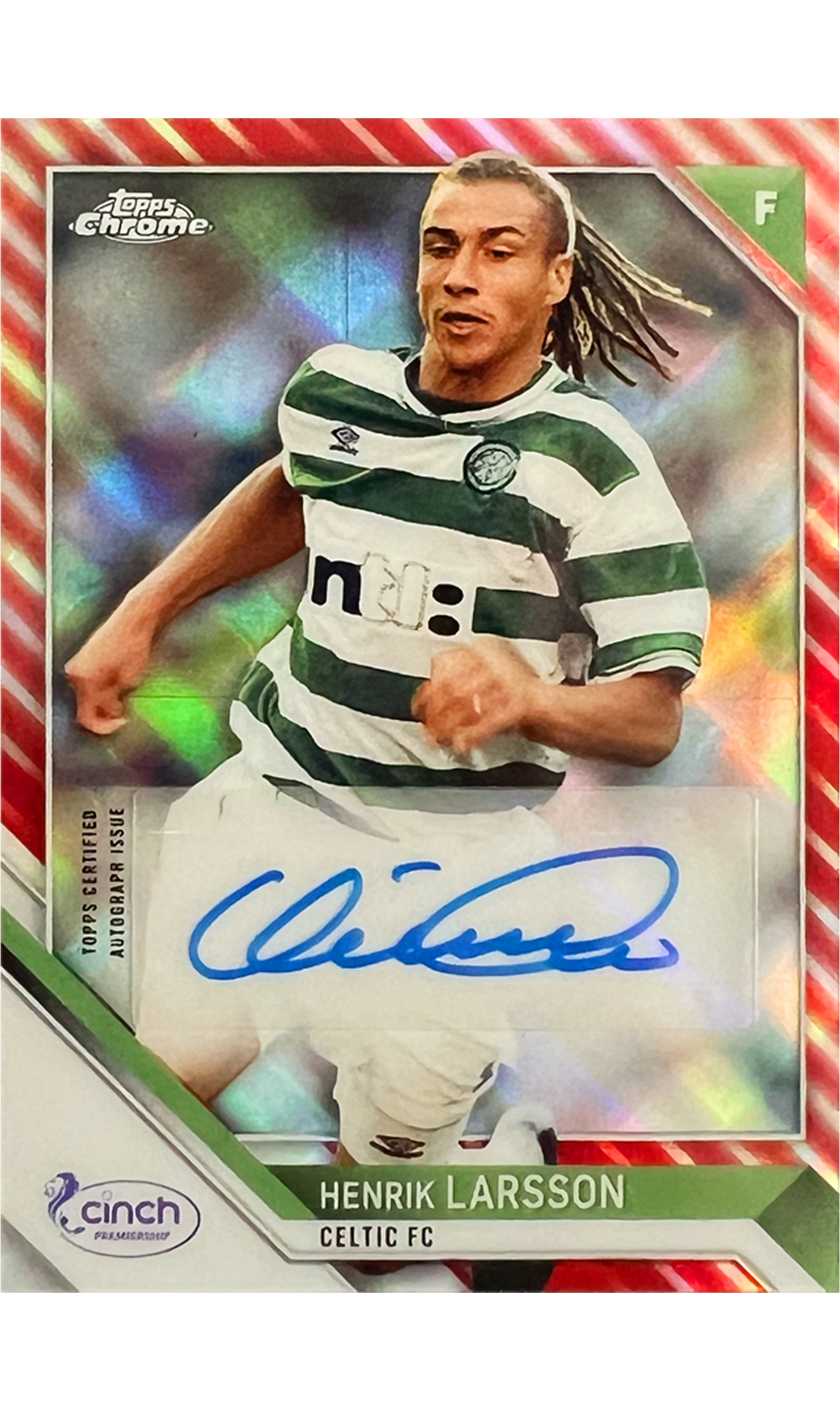 Henrik Larsson 2021 SPFL Chrome Red Auto back