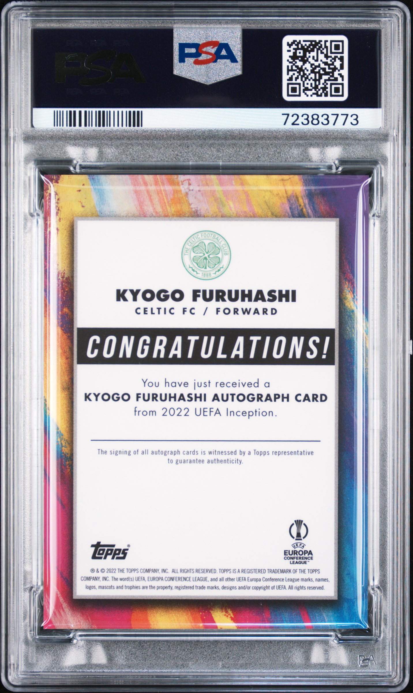 Kyogo Furuhashi 2021-22 Inception UEFA SP Red /10 back
