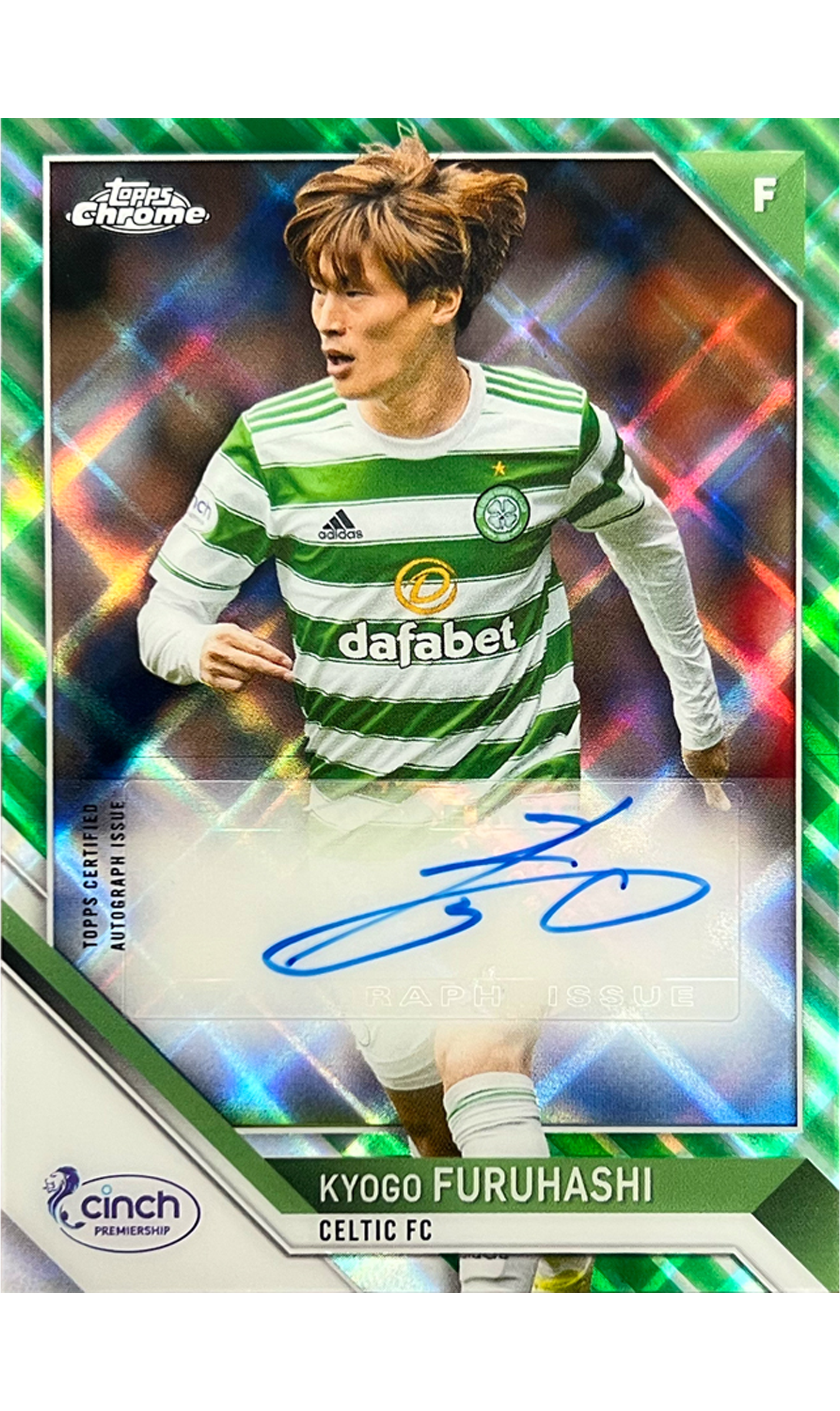 Kyogo Furuhashi 2021 SPFL Chrome Green Auto back