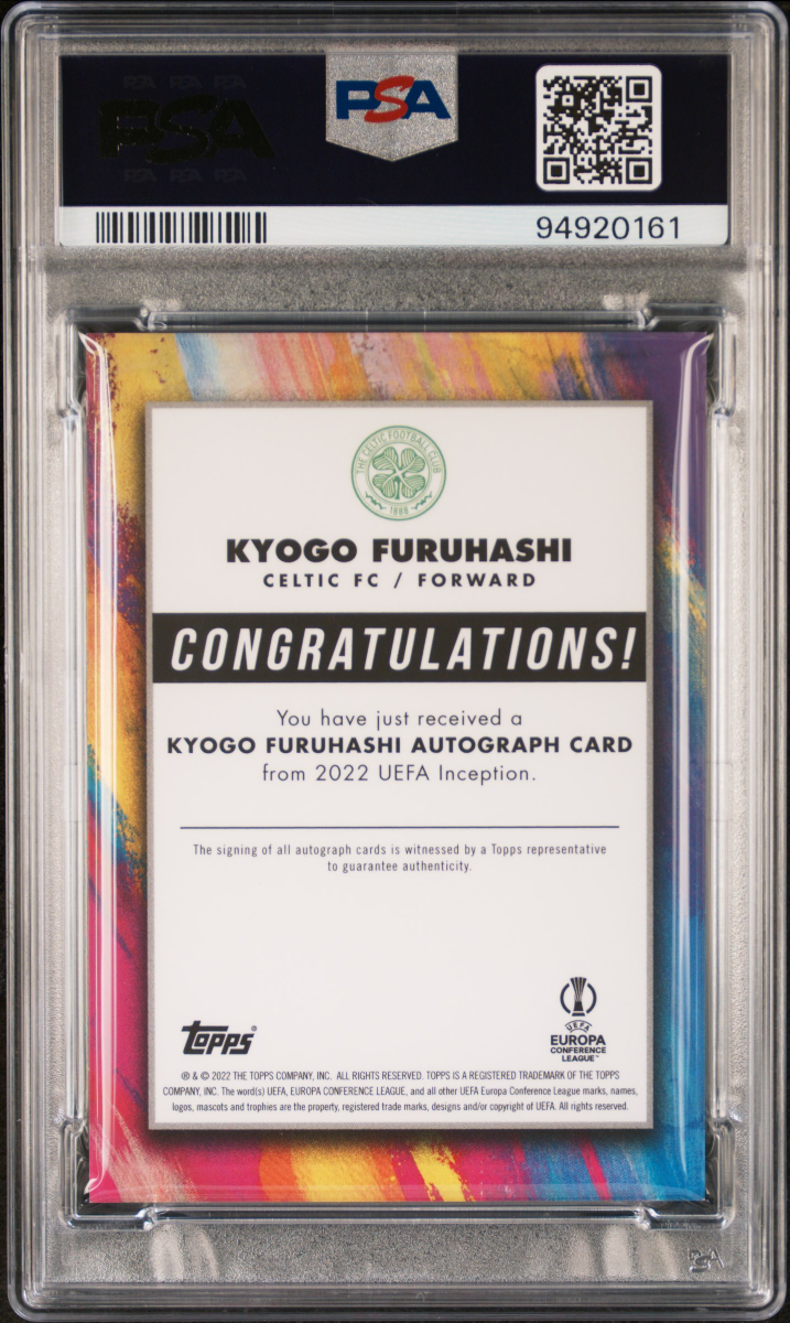 2021-22 INCEPTION UEFA KYOGO FURUHASHI SP-AUTOGRAPH-ORANGE back