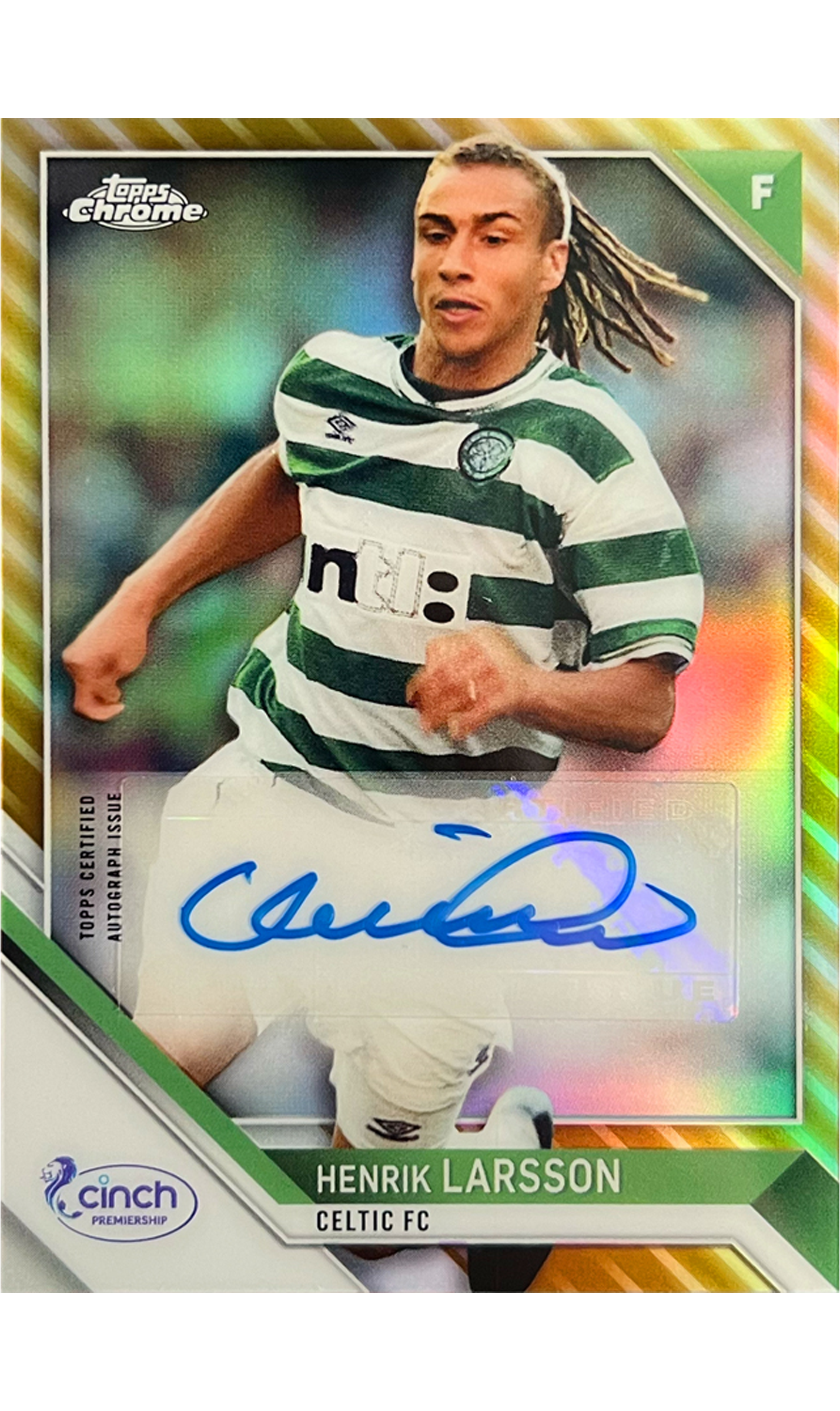 Henrik Larsson 2021 SPFL Chrome Gold Auto
