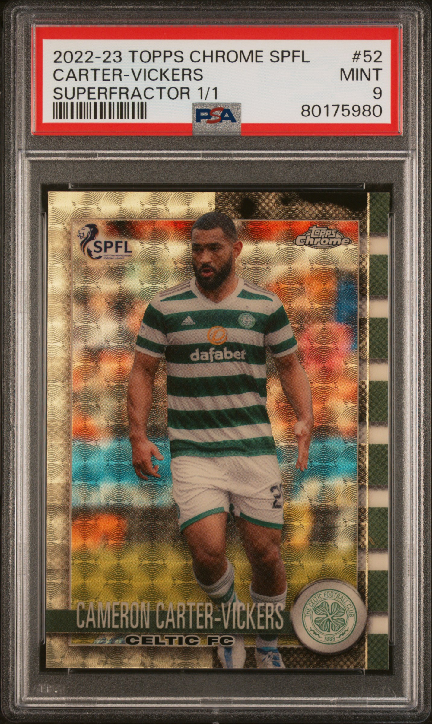Cameron Carter Vickers 2022-23 SPFL Chrome Superfractor 1/1