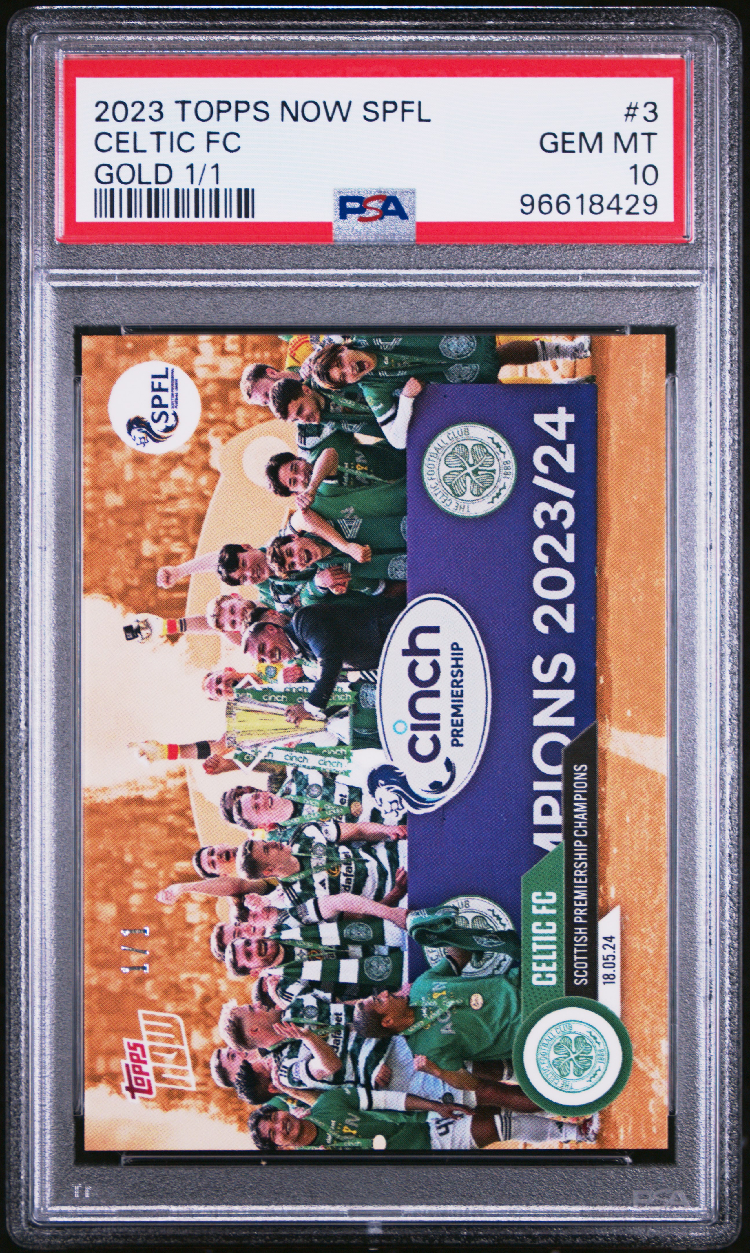 Celtic FC 2023 Topps Now SPFL Winners Gold 1/1