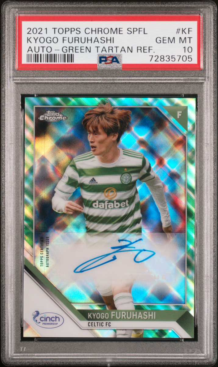 2021 Topps Chrome SPFL Kyogo Furuhashi Auto - Green Tartan Ref.