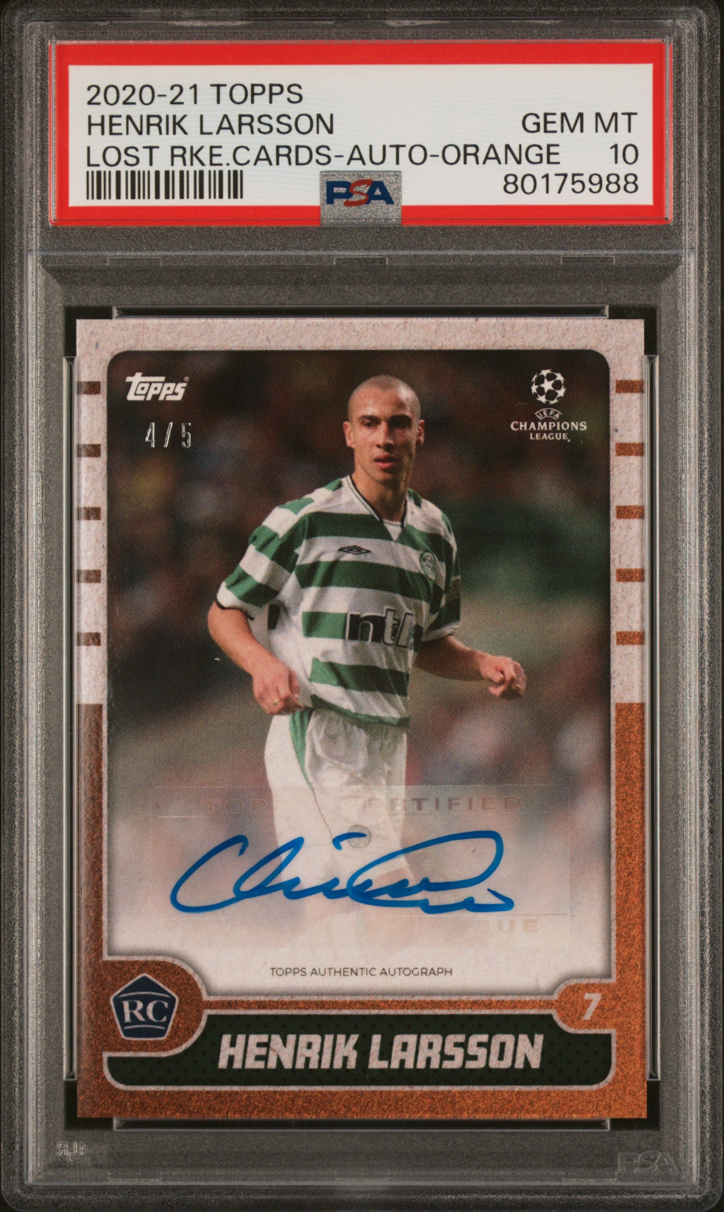 Henrik Larsson 2020-21 The Lost Rookie Orange /5