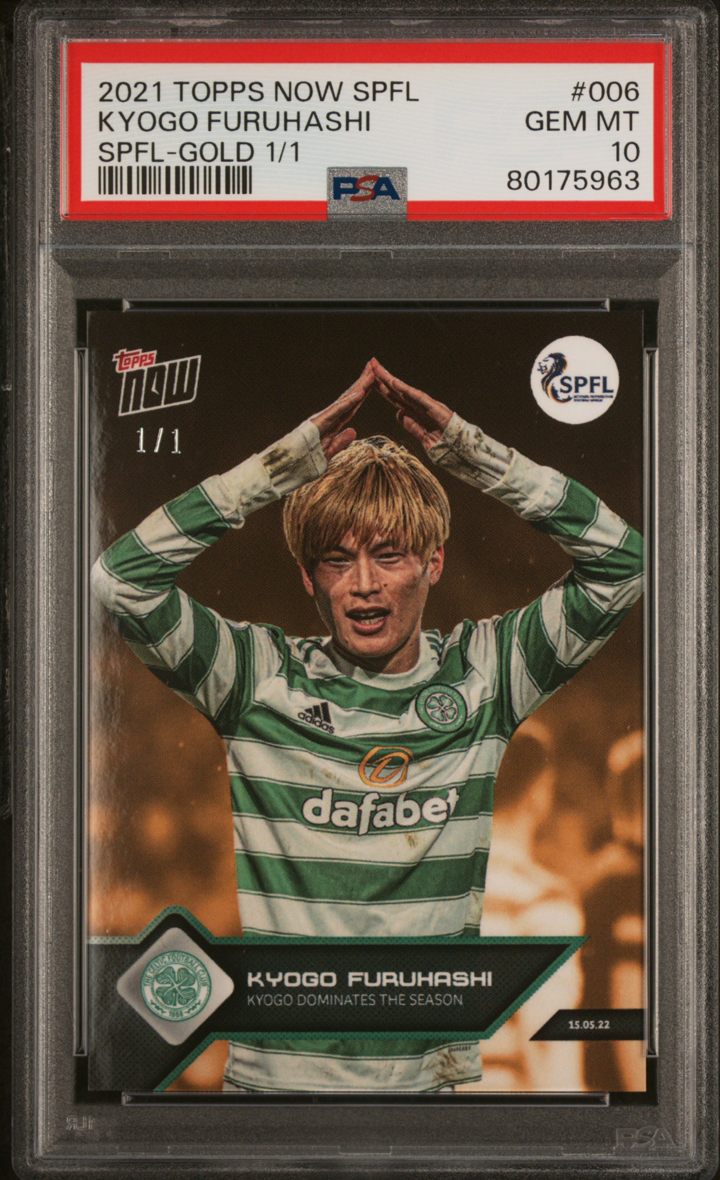 Kyogo Furuhashi 2021 Topps Now SPFL Gold 1/1
