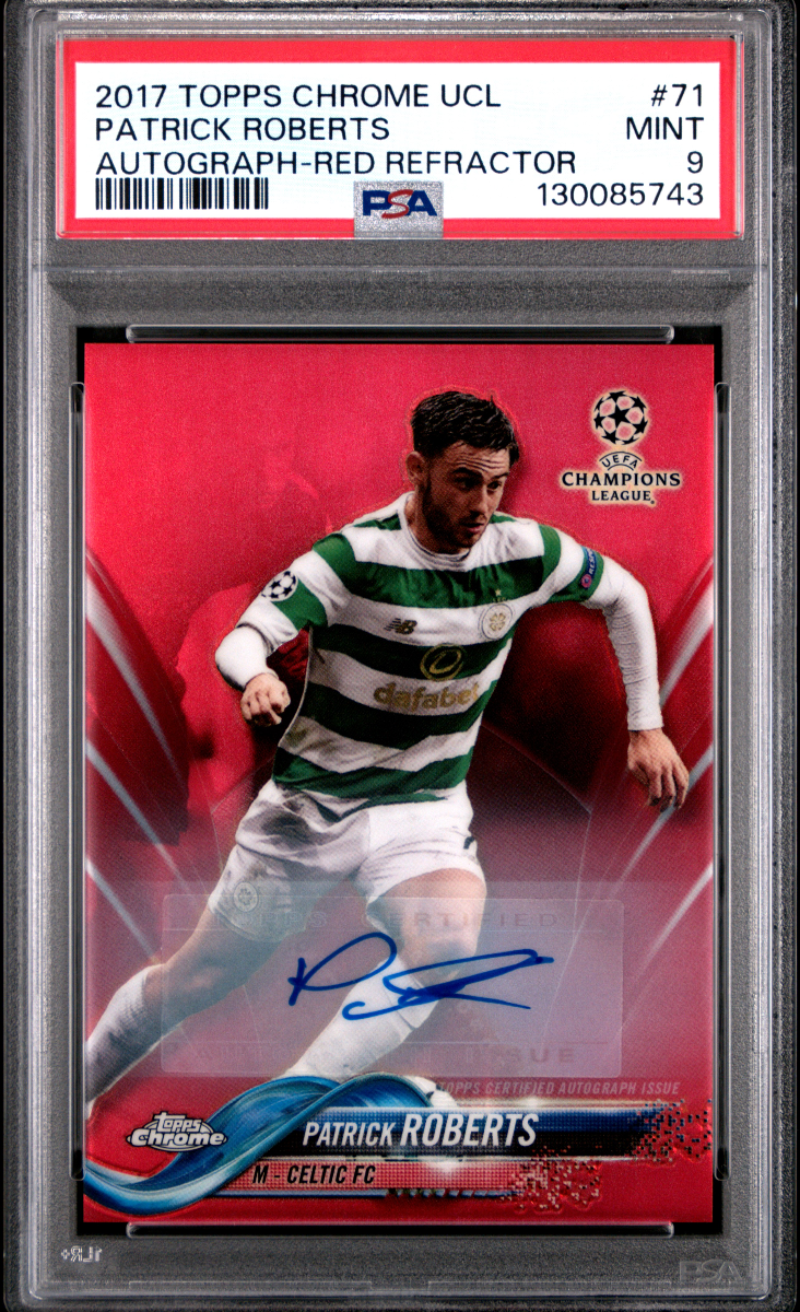 2017 TOPPS CHROME UCL PATRICK ROBERTS AUTOGRAPH-RED-REFRACTOR