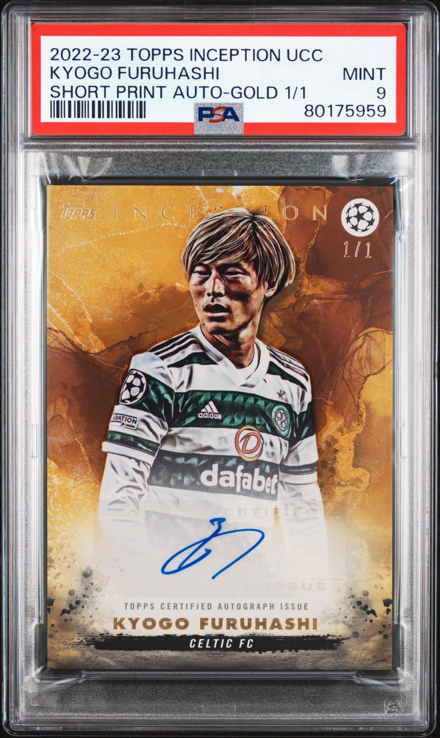 Kyogo Furuhashi 2022-23 Inception Short Print Auto 1/1 Gold