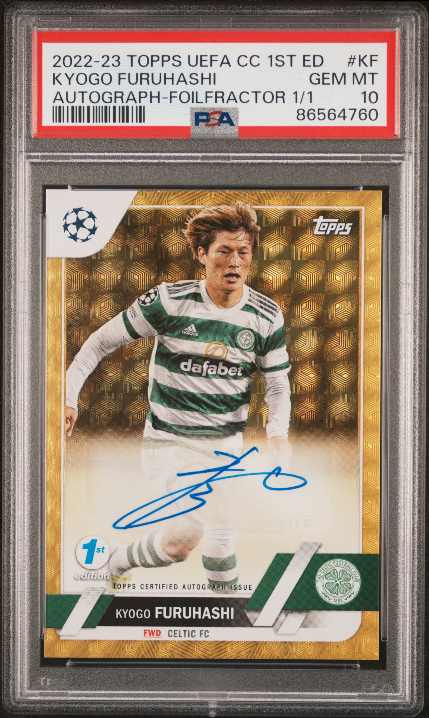 Kyogo Furuhashi 2022-23 UCC 1st Edition Foilfractor 1/1 Auto