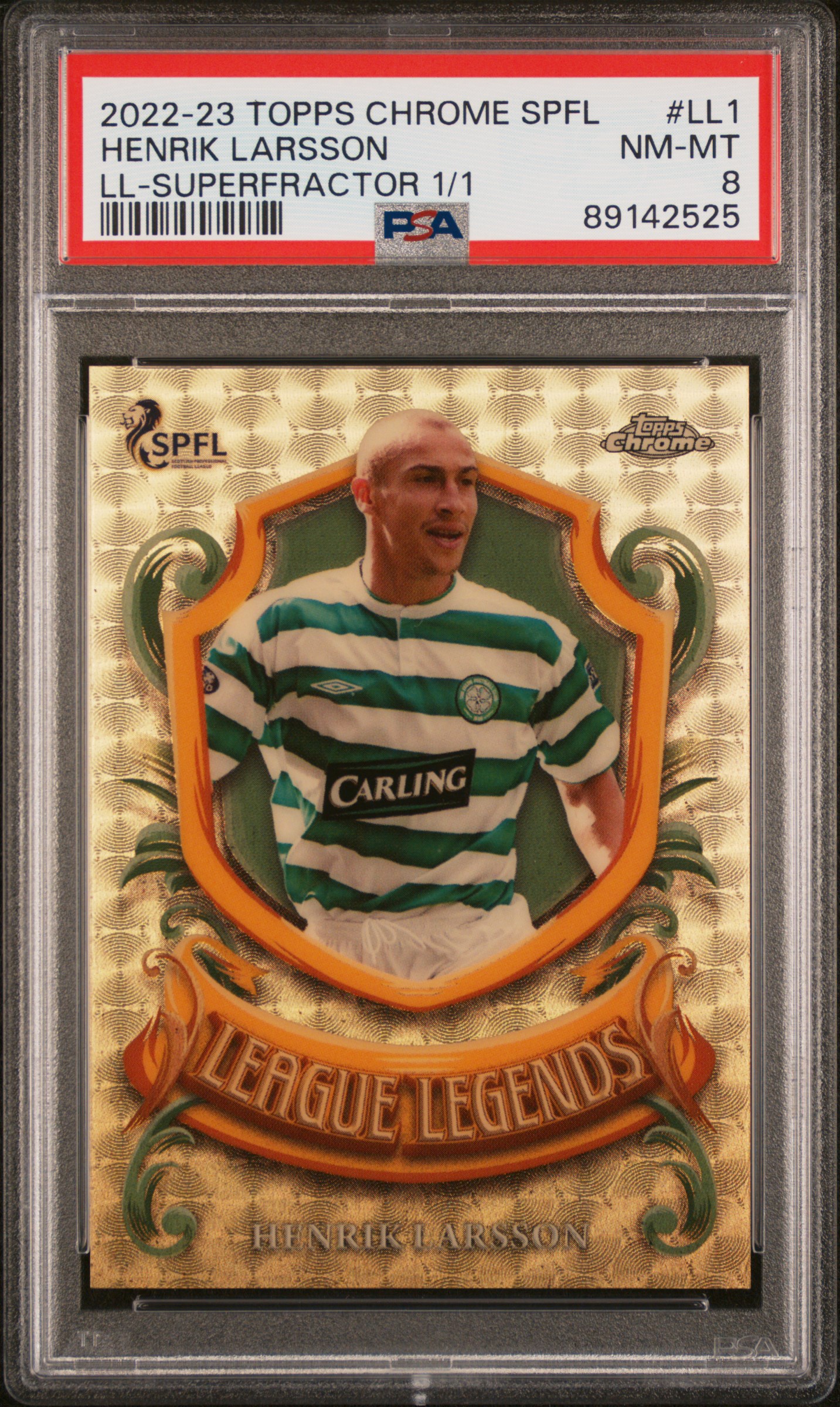 Henrik Larsson 2022-23 SPFL Chrome League Legends Superfractor 1/1