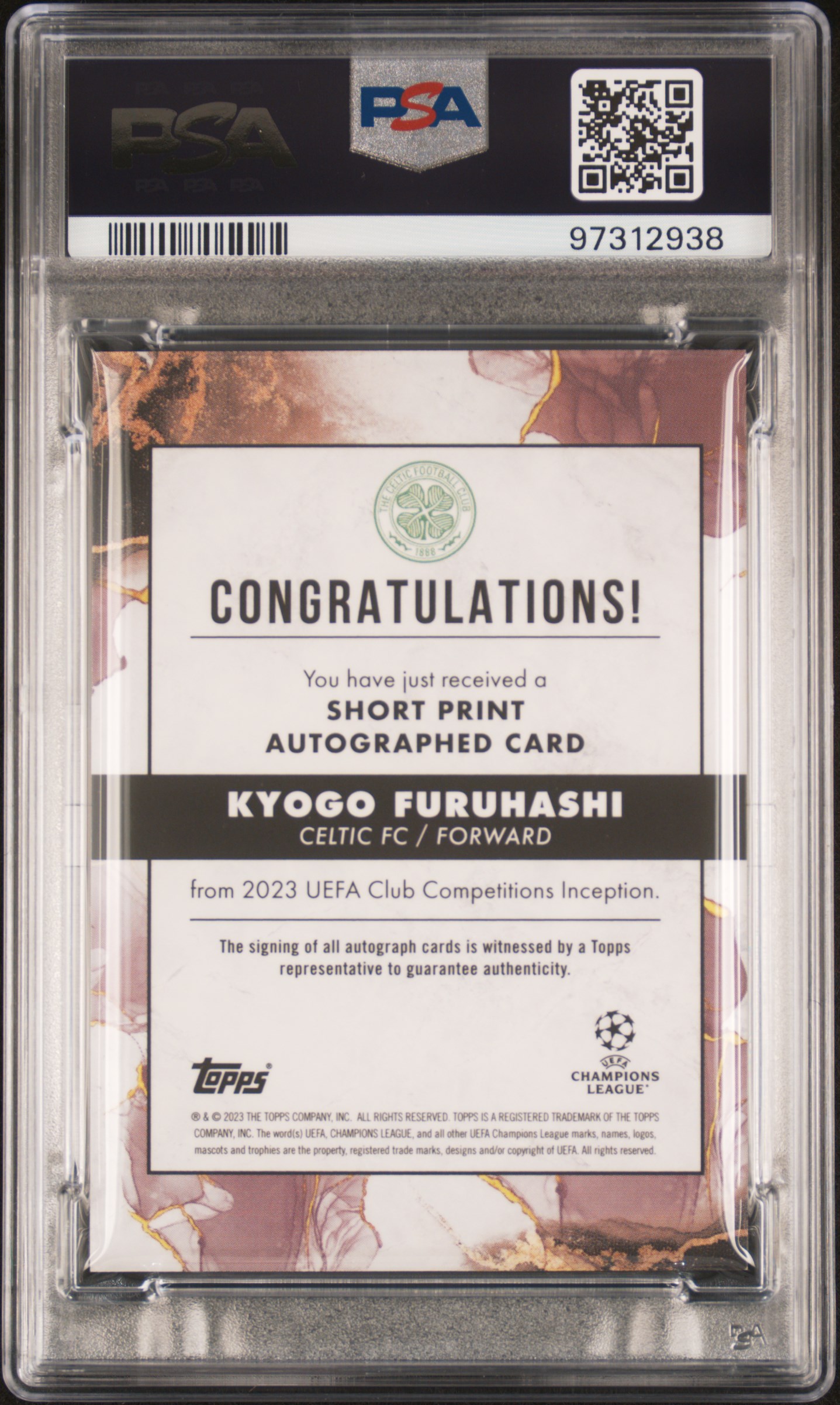 Kyogo Furuhashi 2022-23 Inception UCC Short Print Red /10 back