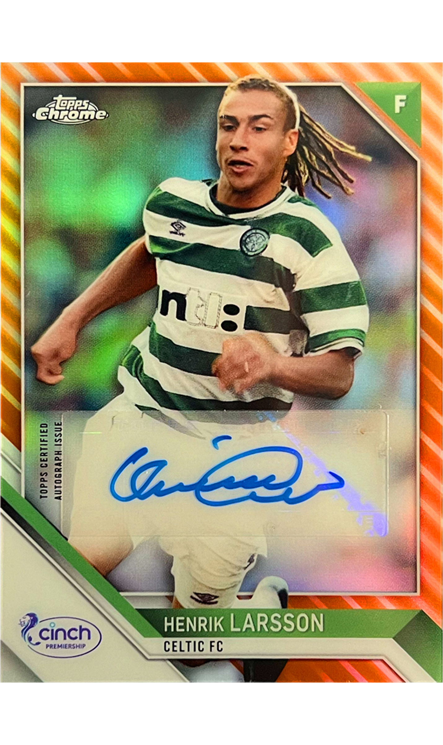 Henrik Larsson 2021 SPFL Chrome Orange Auto back