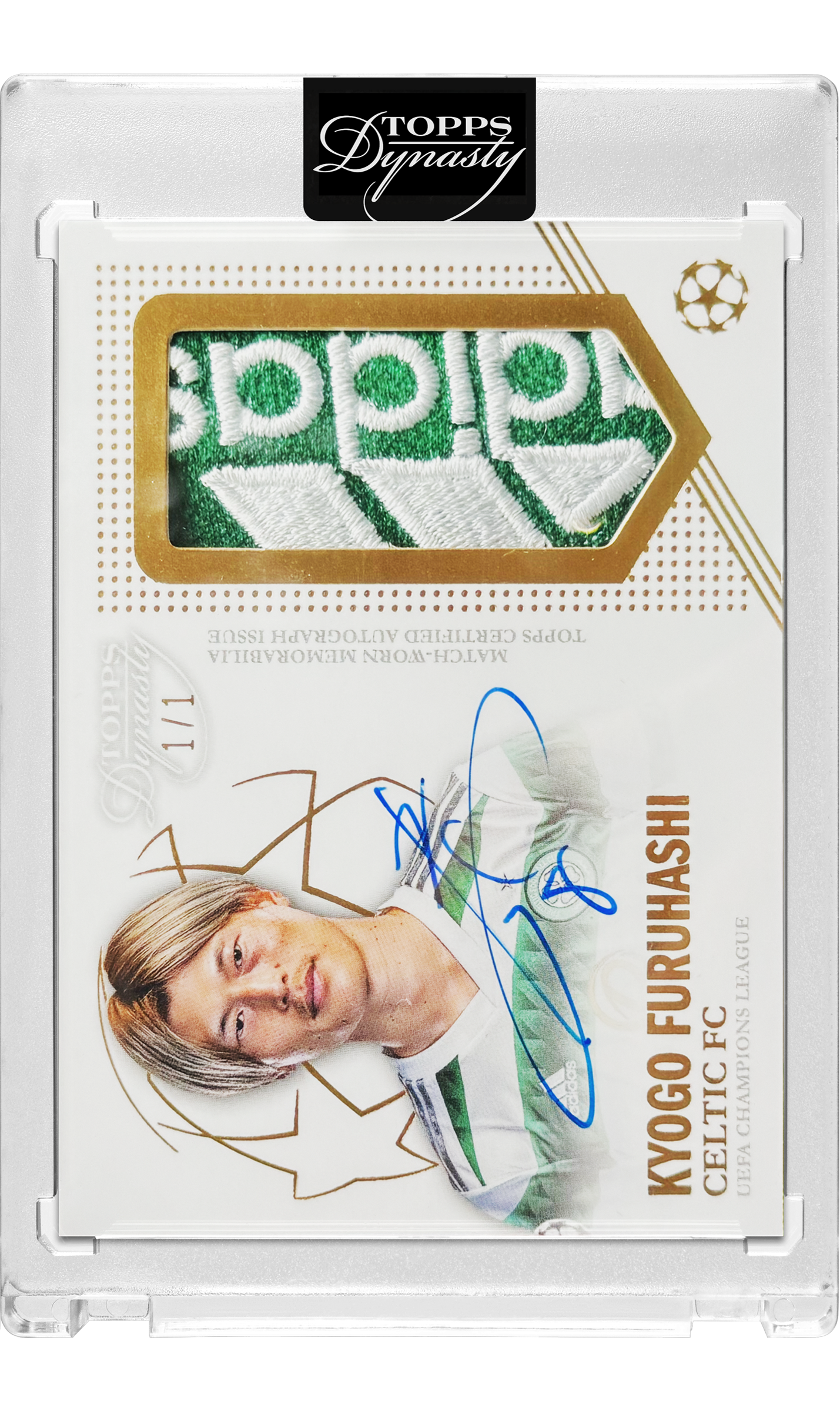 Kyogo Furuhashi 2022-23 UCL Dynasty Patch Auto 1/1 back