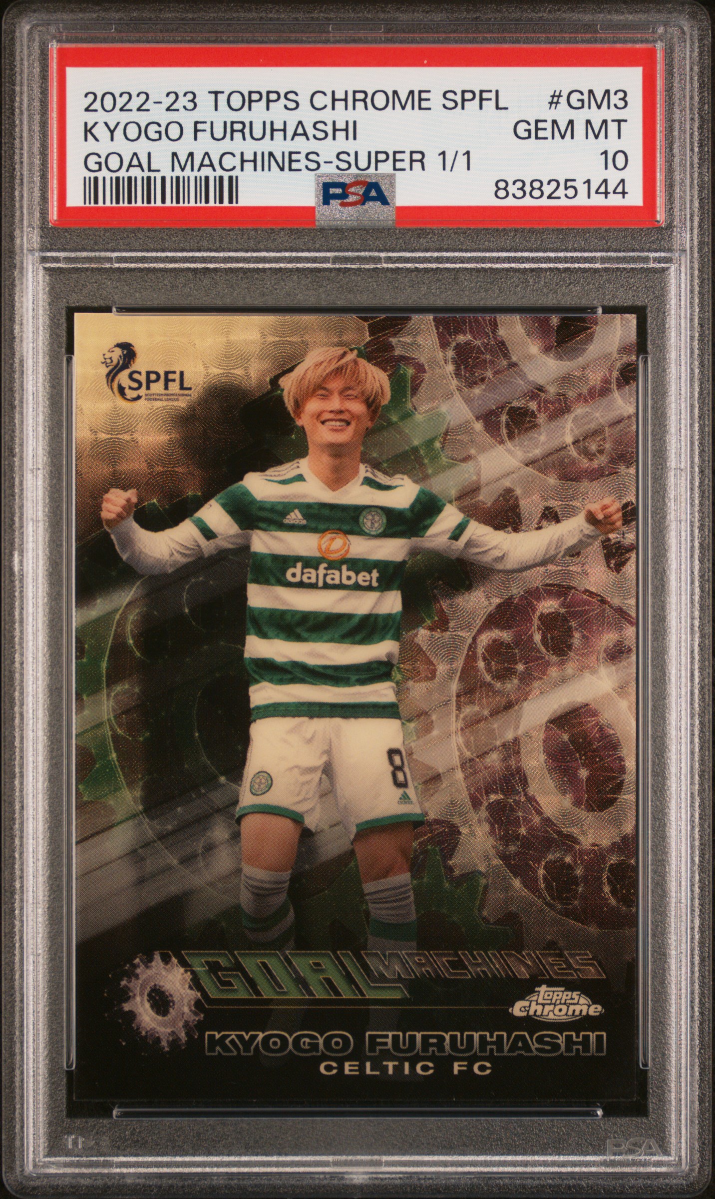 Kyogo Furuhashi 2022-23 SPFL Chrome Goal Machines Superfractor 1/1