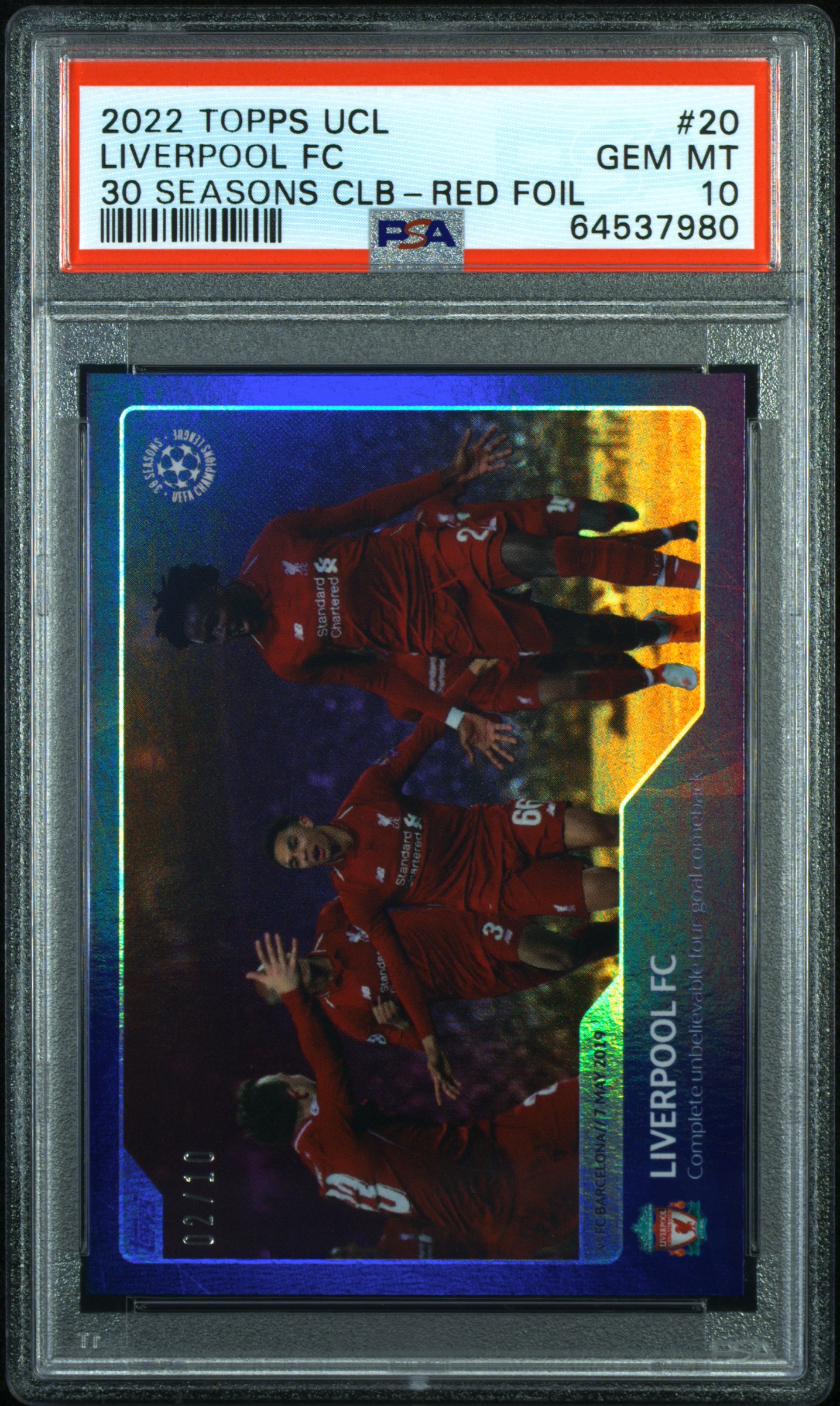 [PSA 10] 2022 Topps 30 Seasons „Corner Taken Quickly“ Red Foil /10