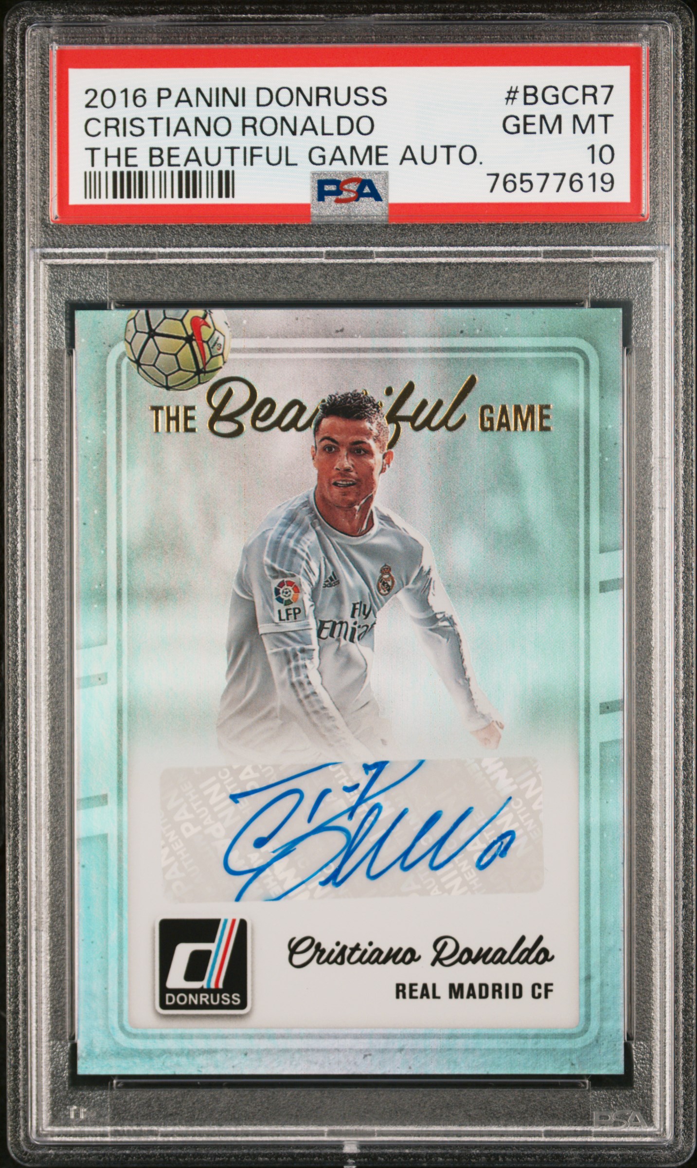 [PSA] 2016 Panini Donruss Cristiano Ronaldo „The Beautiful Game“ Auto