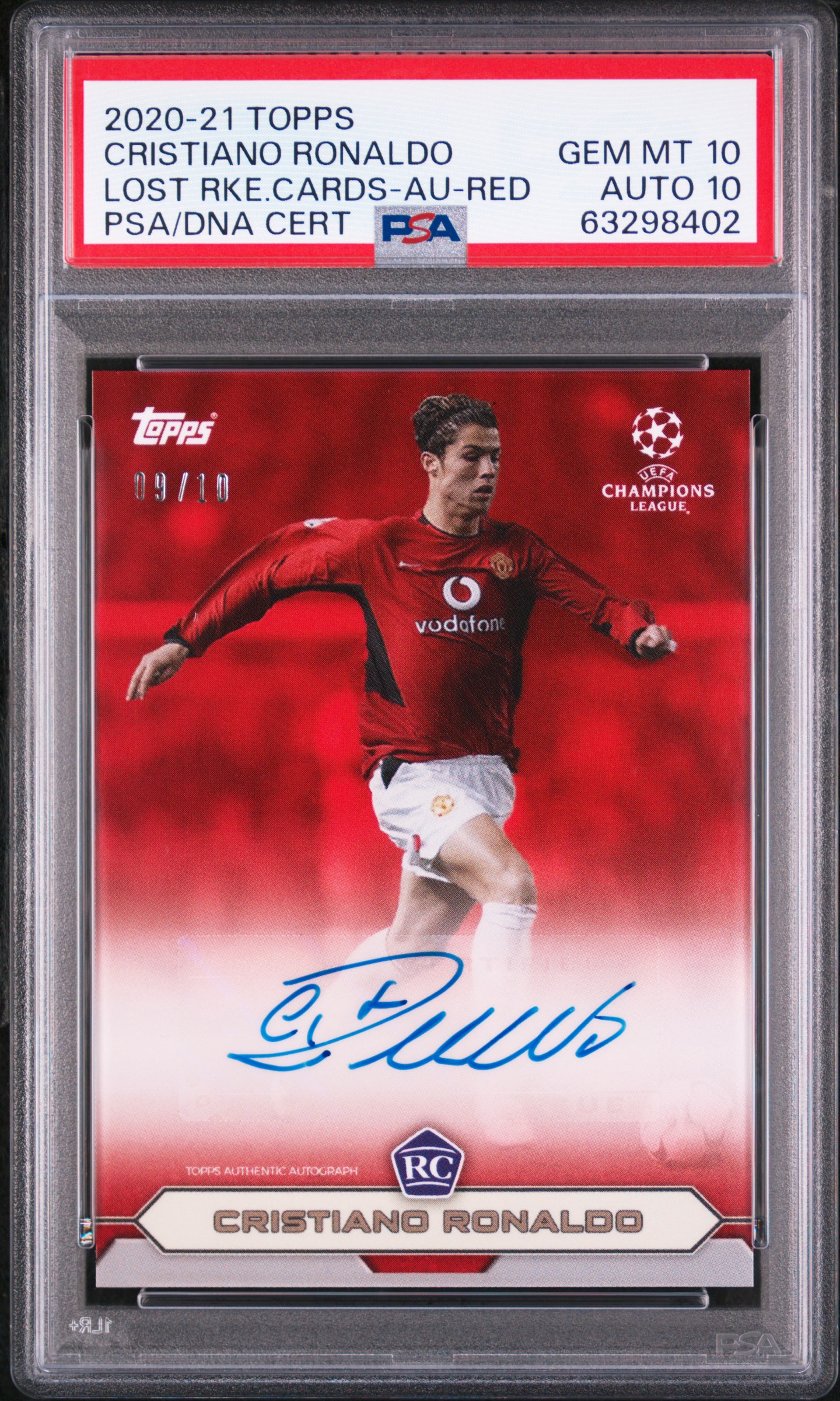 [PSA 10 / Auto 10] 2020 Topps Lost Rookie Cristiano Ronaldo Red Auto /10