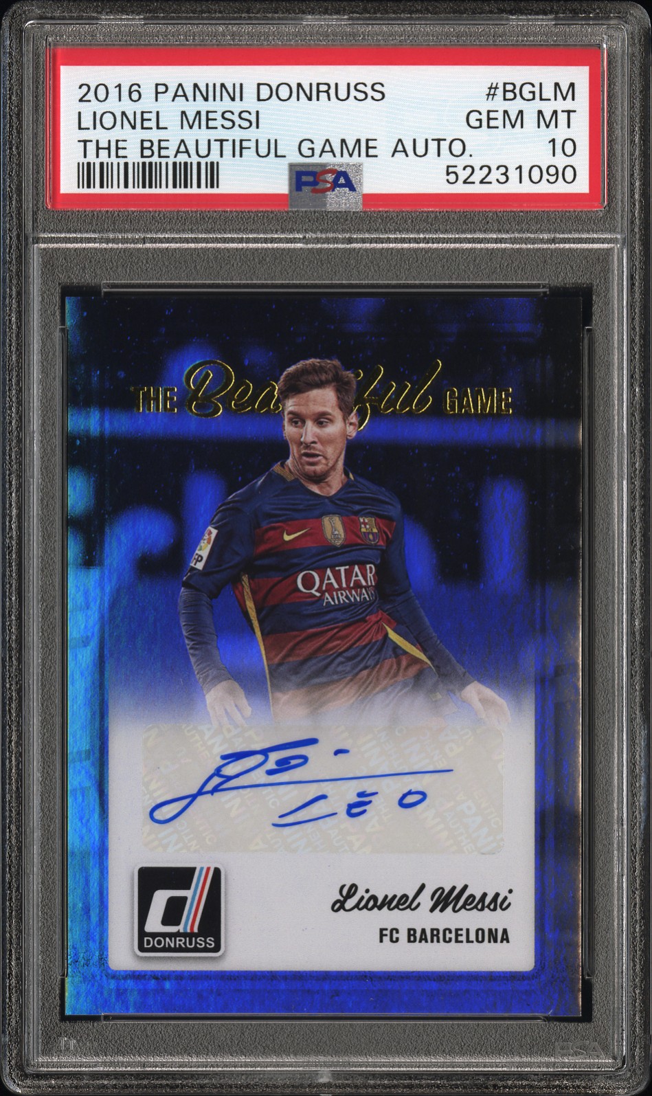[PSA 10] 2016 Panini Donruss Lionel Messi „The Beautiful Game“ Auto