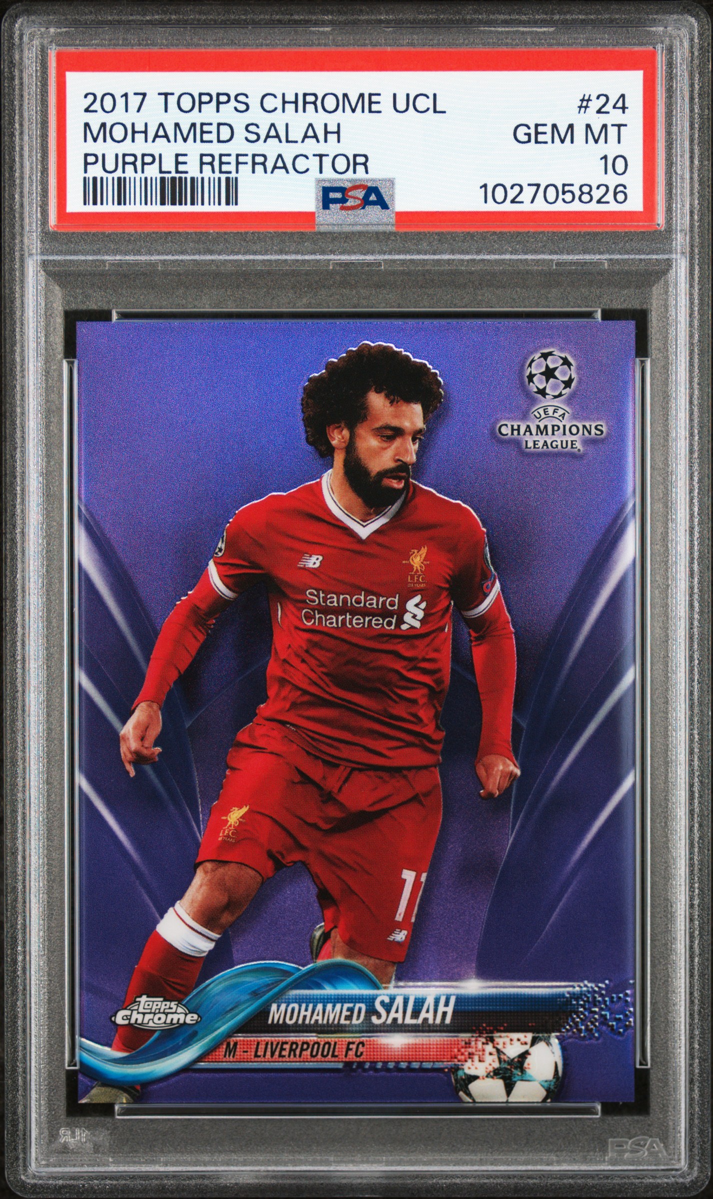 [PSA 10] 2017 Topps Chrome Mohamed Salah Purple /250