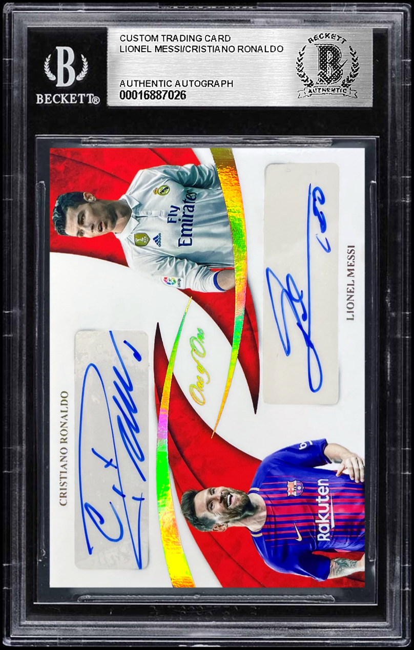 [Custom] Lionel Messi & Cristiano Ronaldo Dual Autograph 1/1