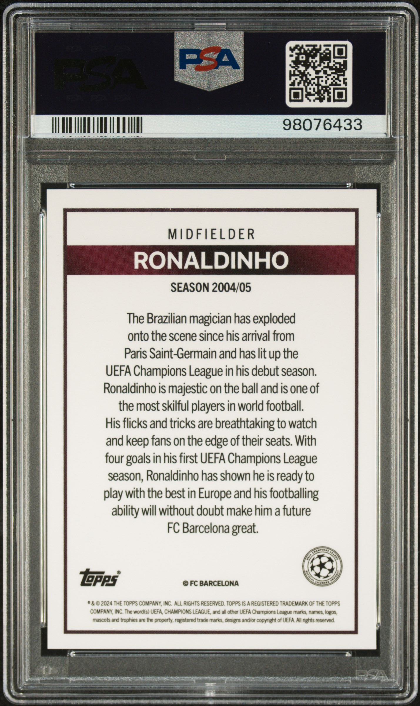 [PSA 10] 2024 Topps Lost Rookie Ronaldinho Red Auto /5 back