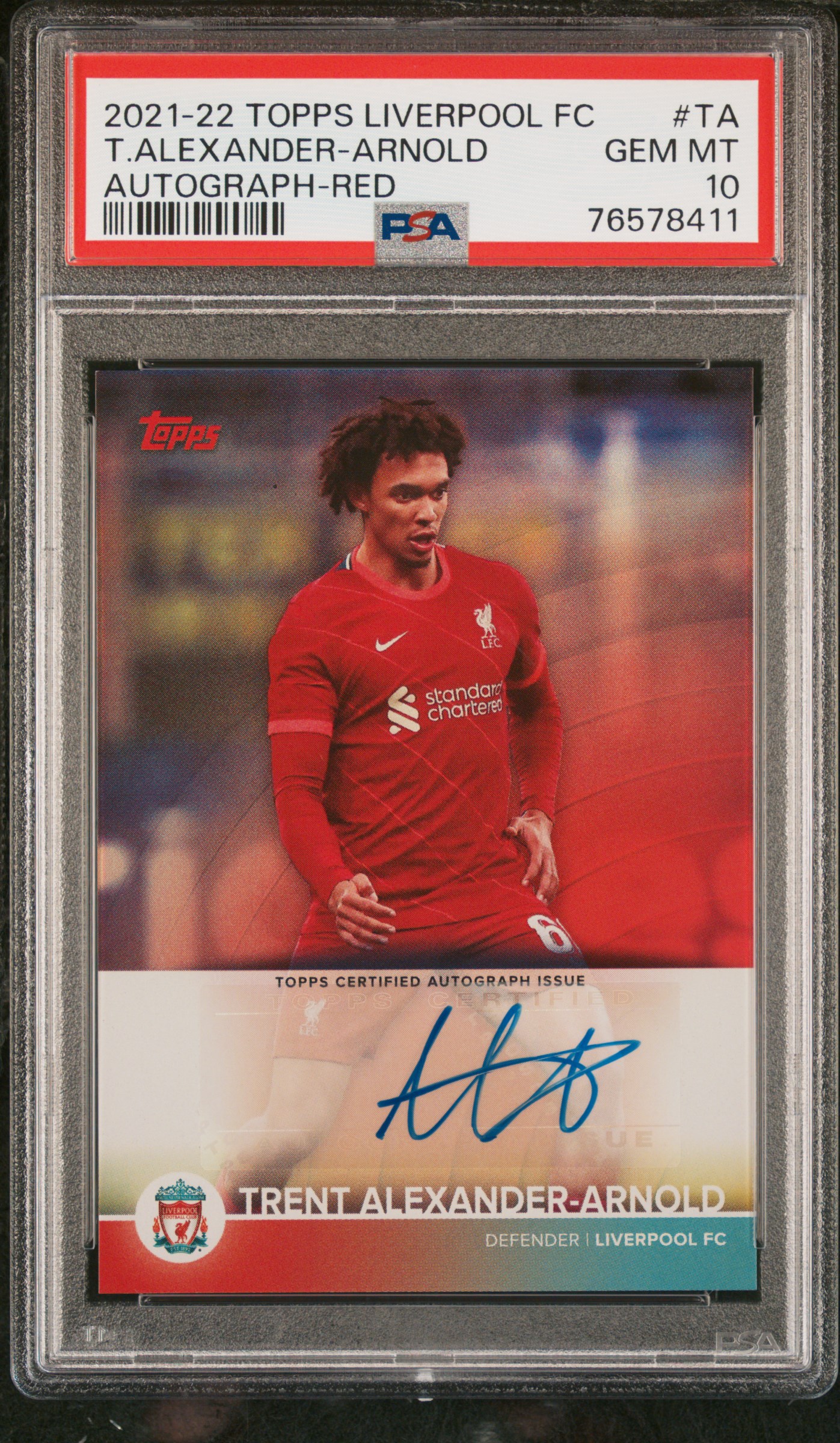 [PSA 10] 2022 Topps Liverpool Team Set Alexander-Arnold Red Auto /10