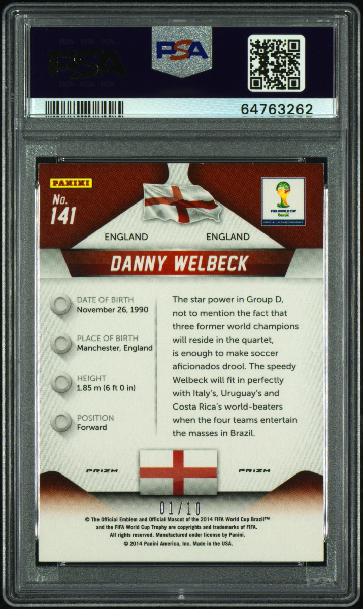 Danny Welbeck 2014 W/C Prizm Gold /10 back