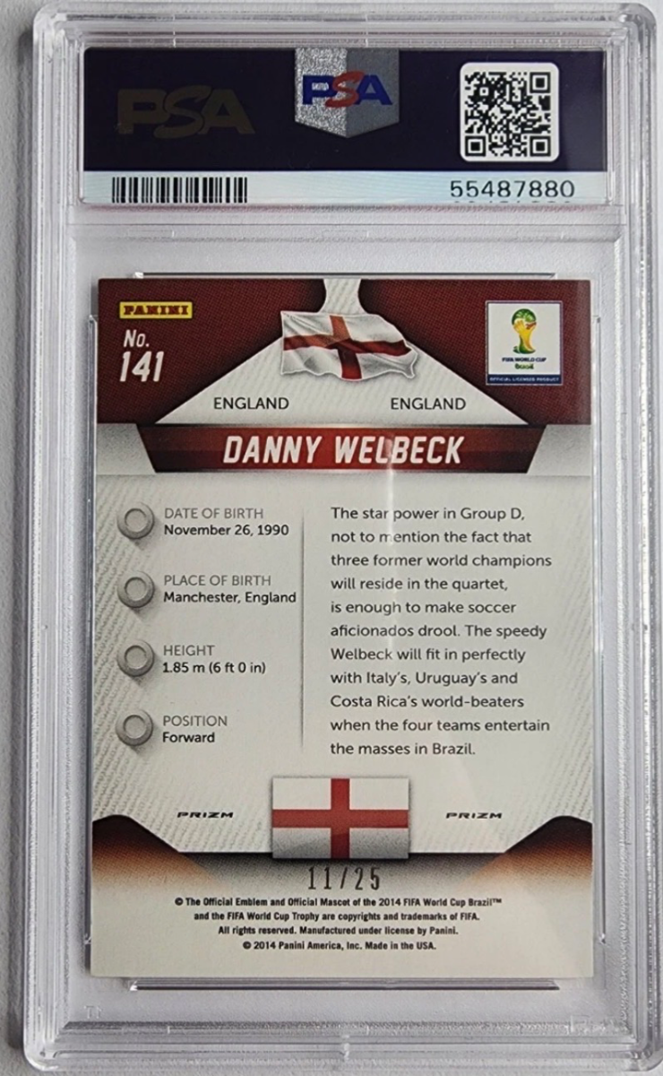 Danny Welbeck 2014 W/C Prizm Green Ice /25 back