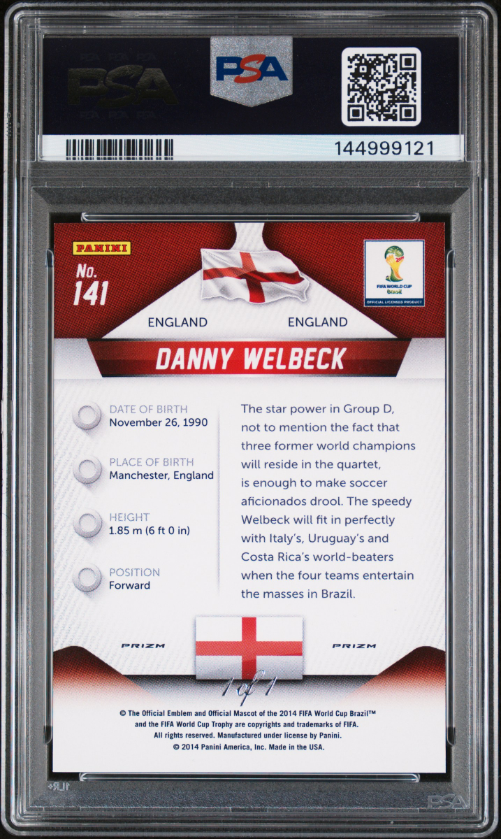Danny Welbeck 2014 W/C Prizm El Samba 1/1 back