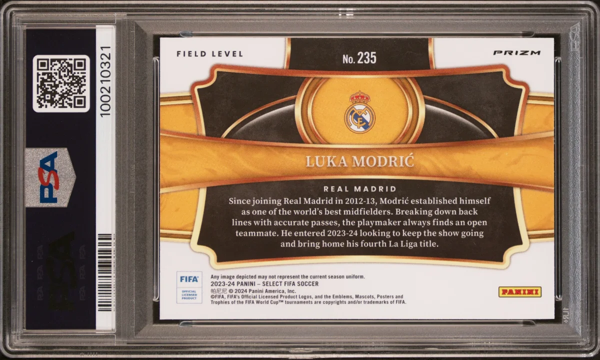 2023-24 Panini Select Luka Modric White Sparkle — back