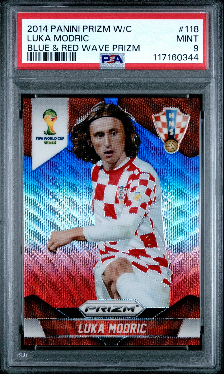 2014 Panini Prizm World Cup Luka Modric #118 Blue & Red Wave