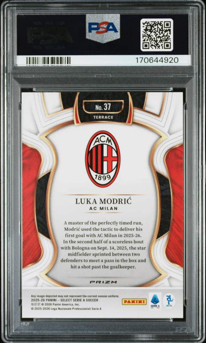 2025-26 Panini Select Serie A 37 Luka Modric White Sparkle — back
