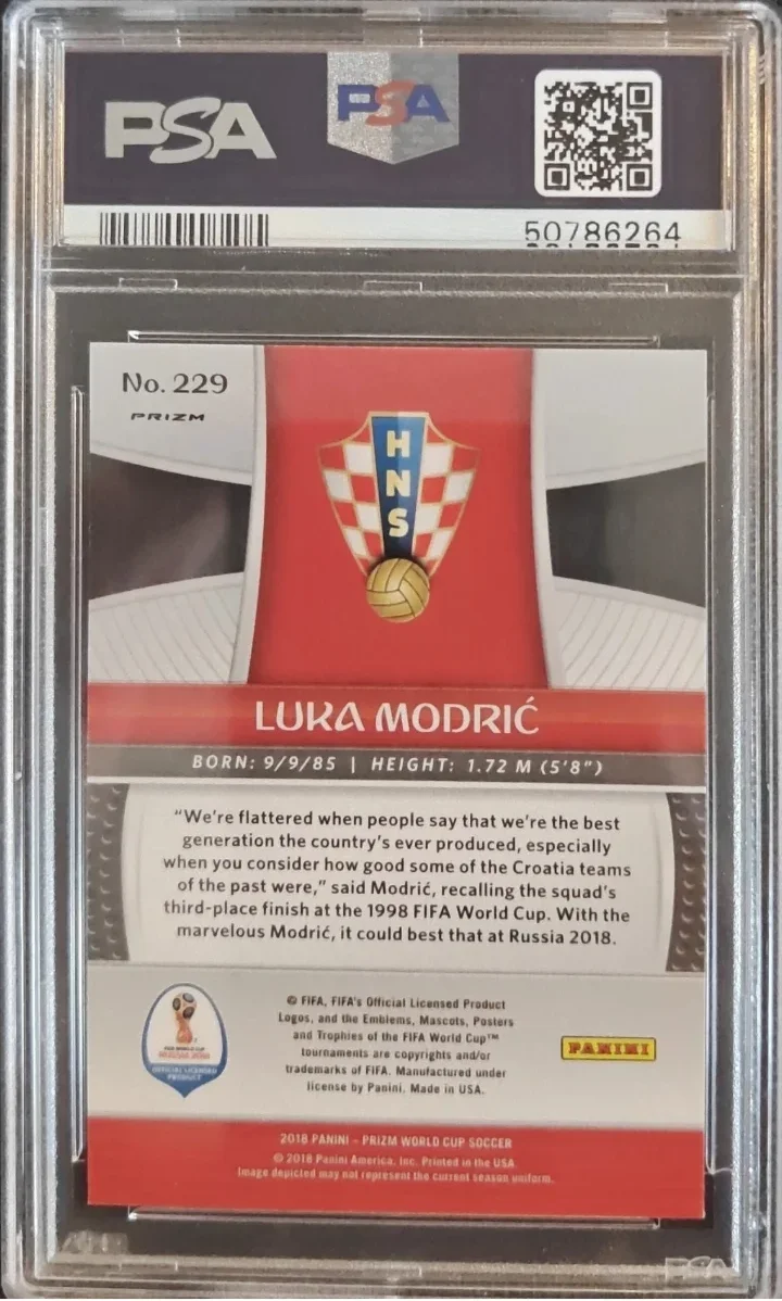 2018 Panini Prizm World Cup Luka Modric Silver Prizm — back