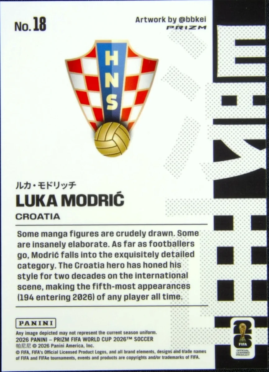 2026 Panini Prizm FIFA WC Luka Modric Manga — back