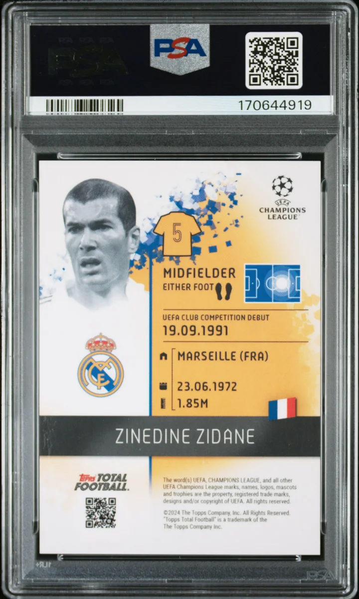 2024-25 Topps Total Football 1208 Zinedine Zidane — back