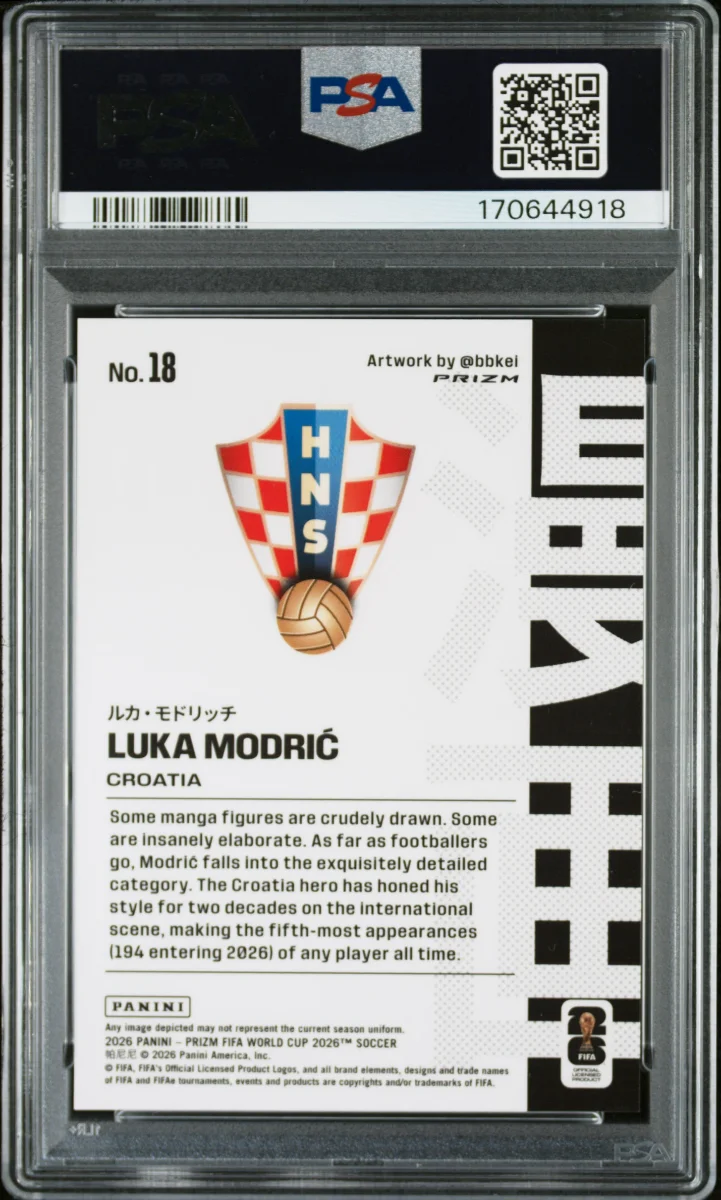 2026 Panini Prizm FIFA World Cup Manga 18 Luka Modric — back
