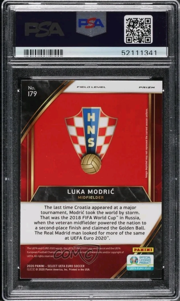 2020 Panini Select UEFA EURO Luka Modric 179 Silver Prizm — back