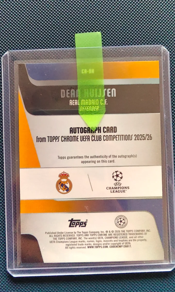 2025/26 Topps Chrome Dean Huijsen auto  — back