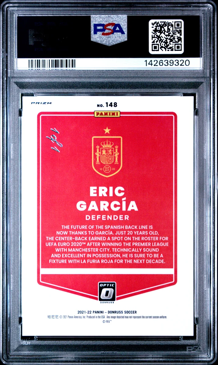 2021-22 Panini Donruss Eric Qatar Optic Gold Vinyl 1/1 back