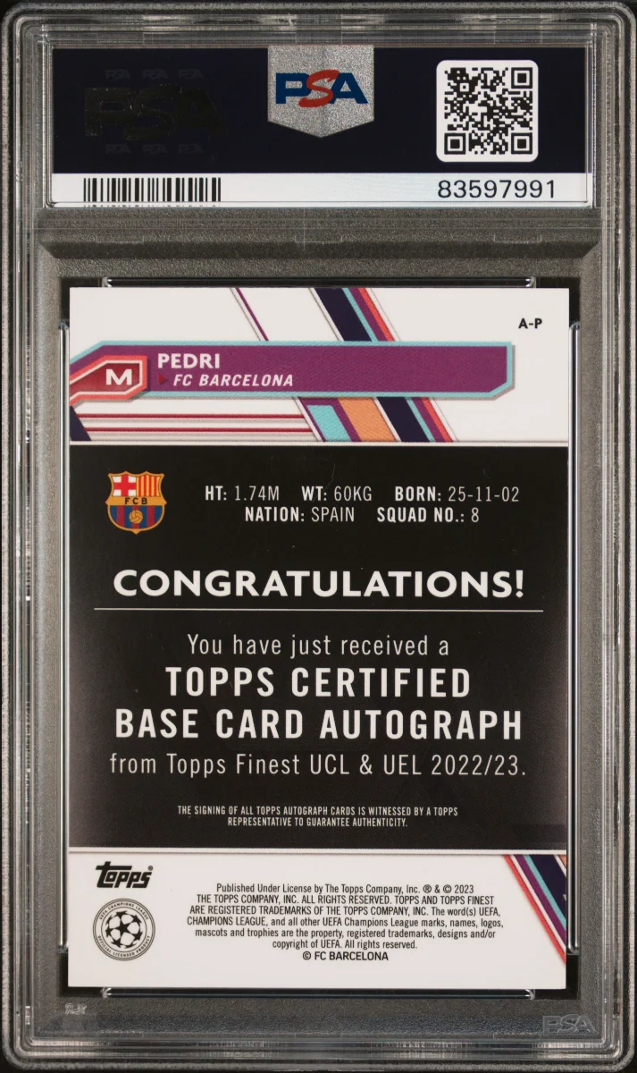 2022-23 Topps Finest Pedei Superfractor 1/1 back