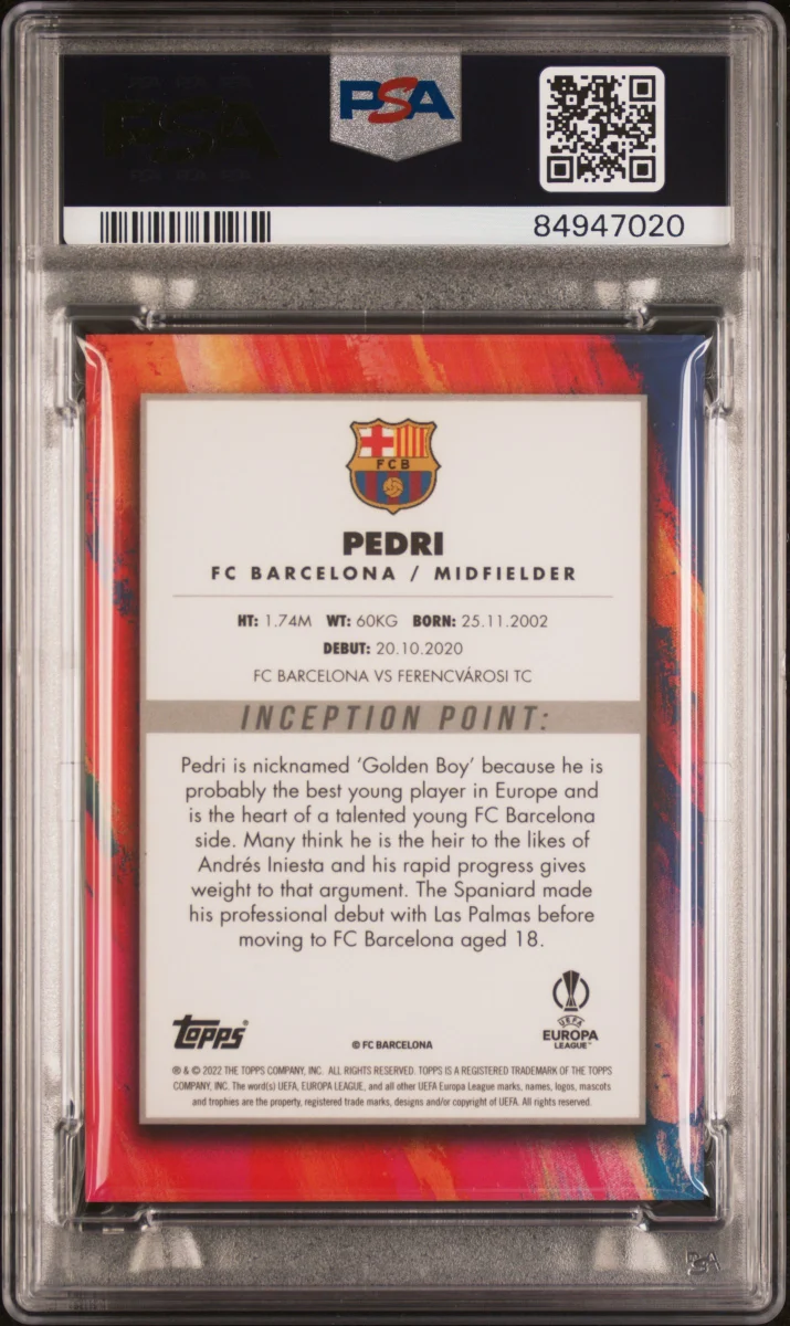 2021-22 Topps Inception Pedri /10 back