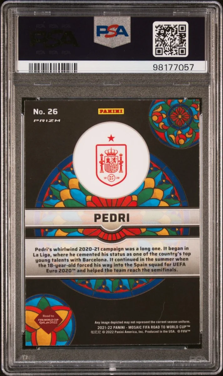 2021-22 apanini Mosaic Stained Glass Pedri back