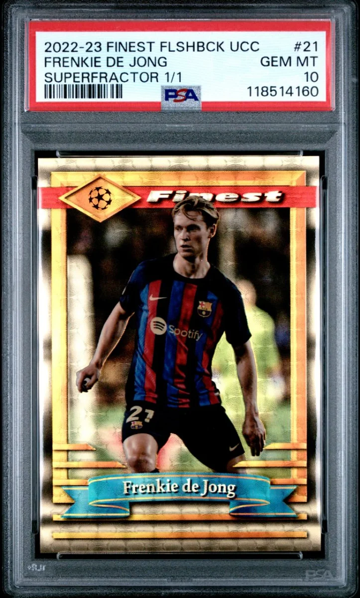 2022-23 Topps Finest Flashback Frenkie De ajong Superfractor 1/1