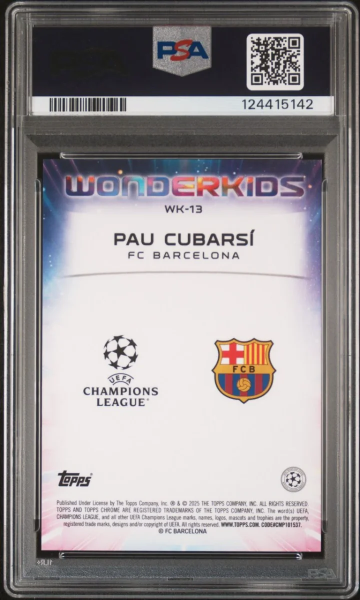 2024-25 ToppsChrome Pau Cubarsi /10 back