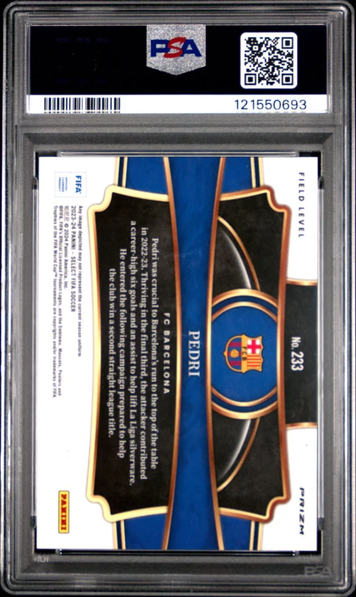 2023-24 Panini Select Pedri Gold /10 back
