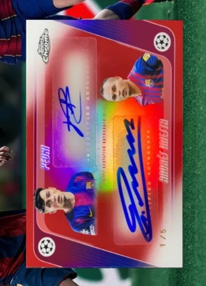 2026 Topps Chrome Pedri Iniesta Auto /5