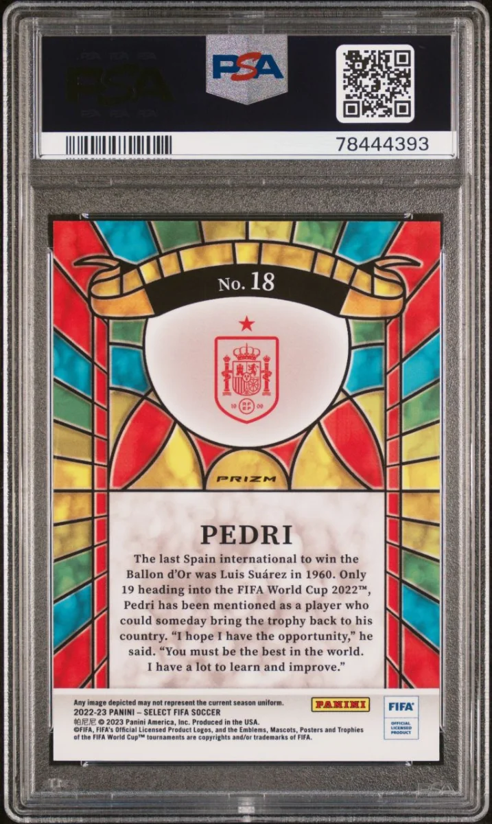2022-23 Panini Select La Liga Stained Glass Pedri back