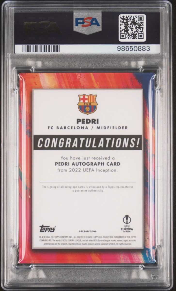 2021-22 Topps Inception Pedri Auto /10 back