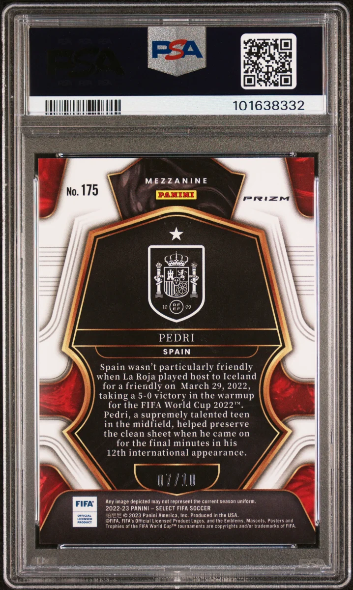 2022-23 Panini Select FIFA Pedri Gold /10 back
